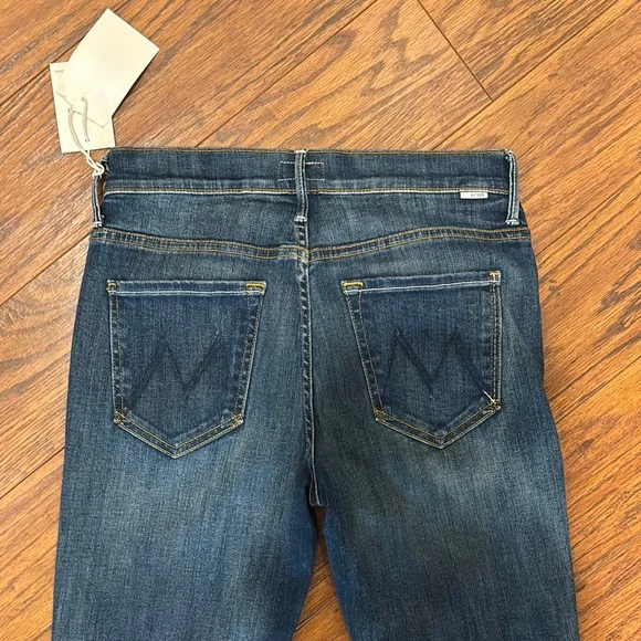 MOTHER Blue Flare & Wide Leg Jeans with Raw Hem - Picture 4 of 5